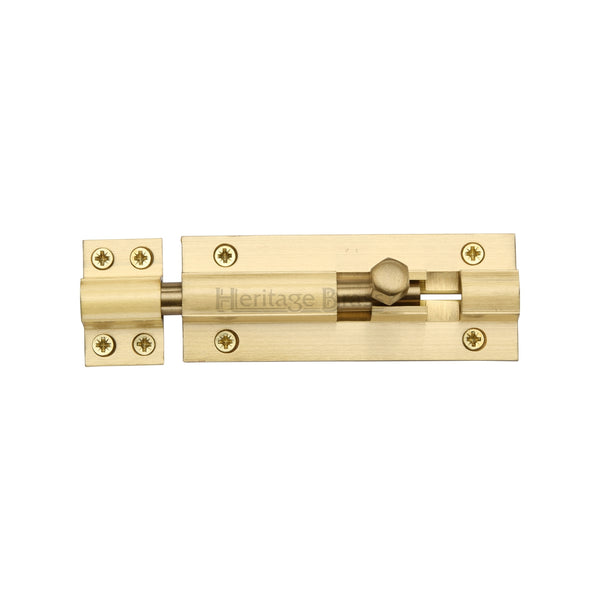 Heritage Brass Door Bolt Straight 4 x 1.5 Satin Brass finish
 - C1584 4-SB - Choice Handles