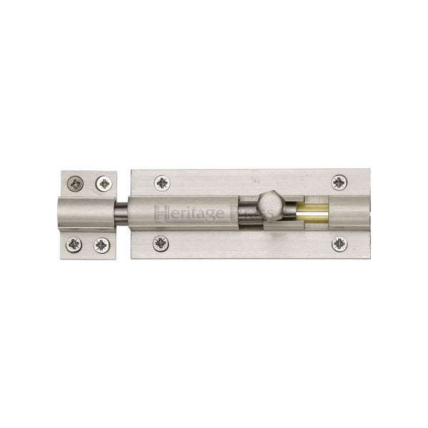 Heritage Brass Door Bolt Straight 4 x 1.5 Satin Nickel finish
 - C1584 4-SN - Choice Handles