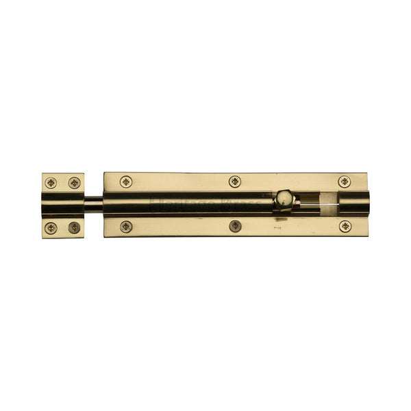 Heritage Brass Door Bolt Straight 6 x 1.5 Polished Brass finish
 - C1584 6-PB - Choice Handles