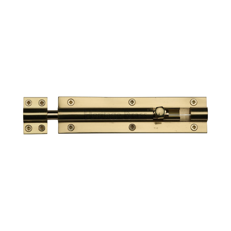 Heritage Brass Door Bolt Straight 6 x 1.5 Polished Brass finish
 - C1584 6-PB - Choice Handles