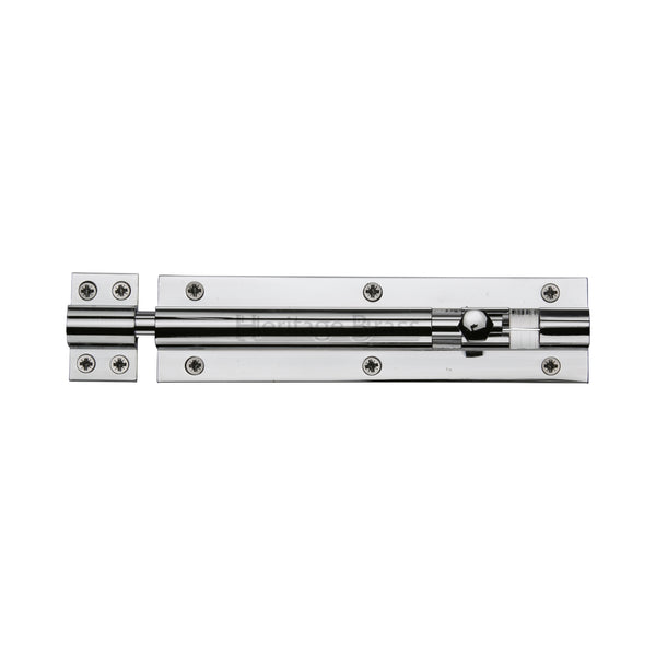 Heritage Brass Door Bolt Straight 6 x 1.5 Polished Chrome finish
 - C1584 6-PC - Choice Handles