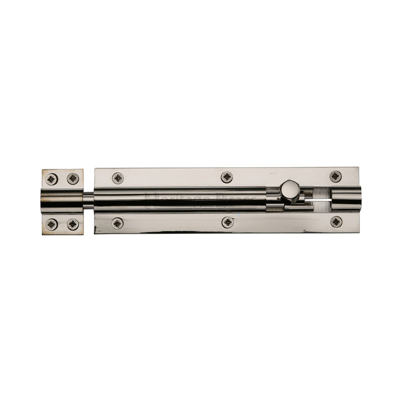 Heritage Brass Door Bolt Straight 6 x 1.5 Polished Nickel finish
 - C1584 6-PNF - Choice Handles