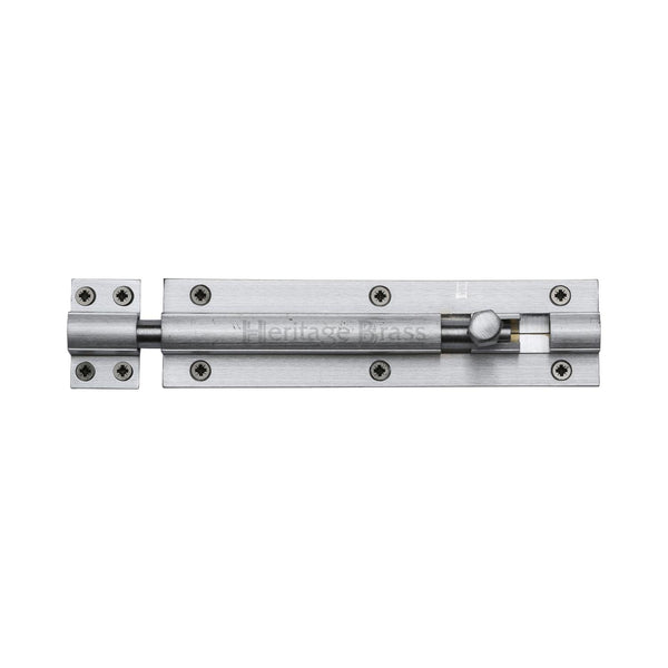 Heritage Brass Door Bolt Straight 6 x 1.5 Satin Chrome finish
 - C1584 6-SC - Choice Handles