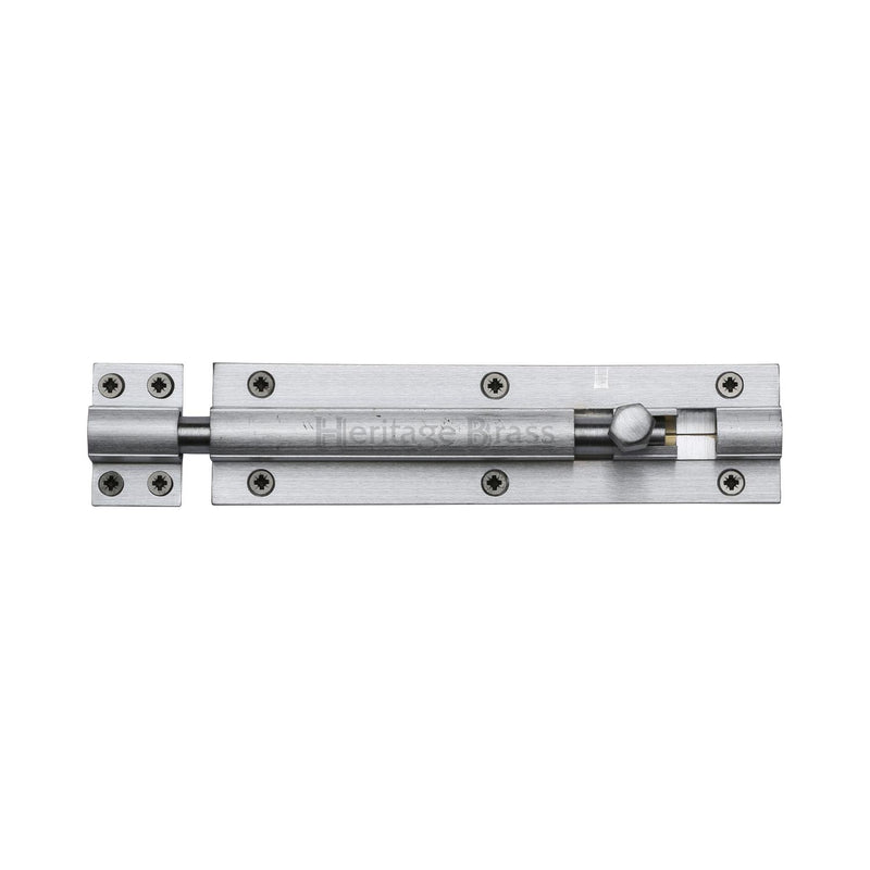 Heritage Brass Door Bolt Straight 6 x 1.5 Satin Chrome finish
 - C1584 6-SC - Choice Handles