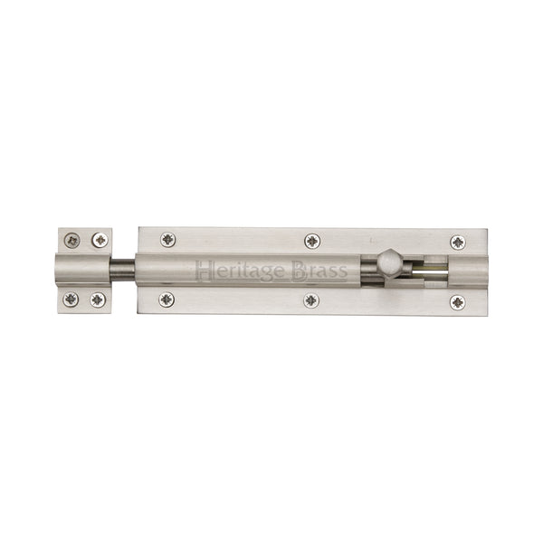 Heritage Brass Door Bolt Straight 6 x 1.5 Satin Nickel finish
 - C1584 6-SN - Choice Handles