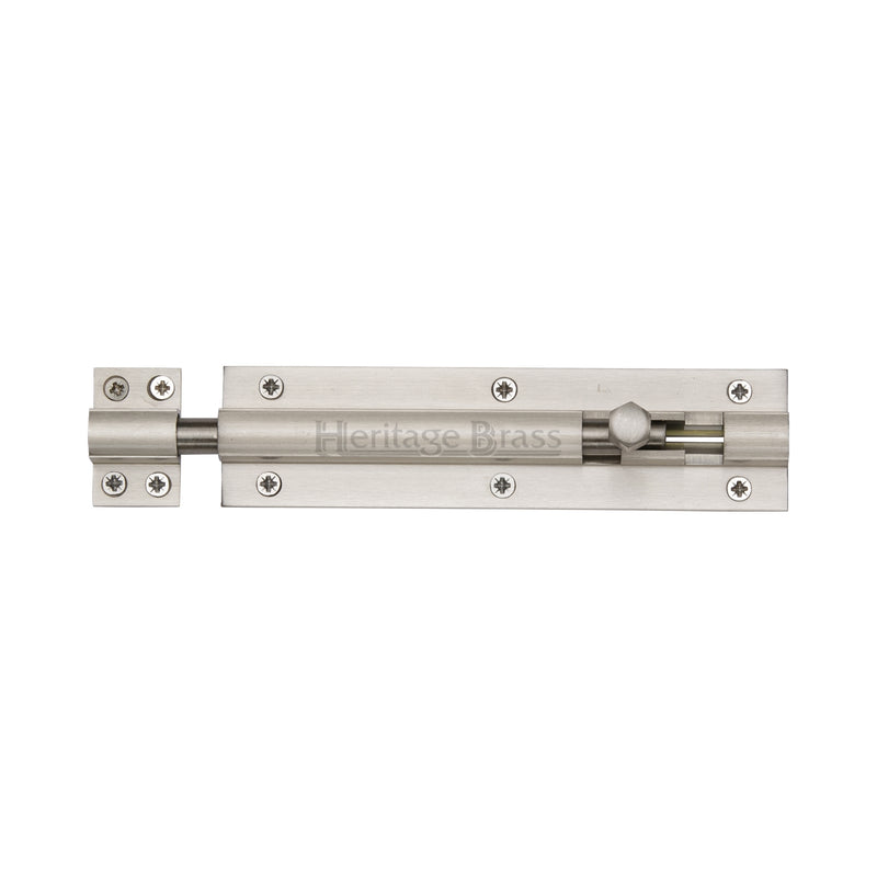 Heritage Brass Door Bolt Straight 6 x 1.5 Satin Nickel finish
 - C1584 6-SN - Choice Handles