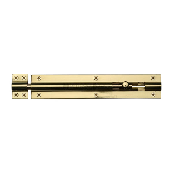 Heritage Brass Door Bolt Straight 8 x 1.5 Polished Brass finish
 - C1584 8-PB - Choice Handles