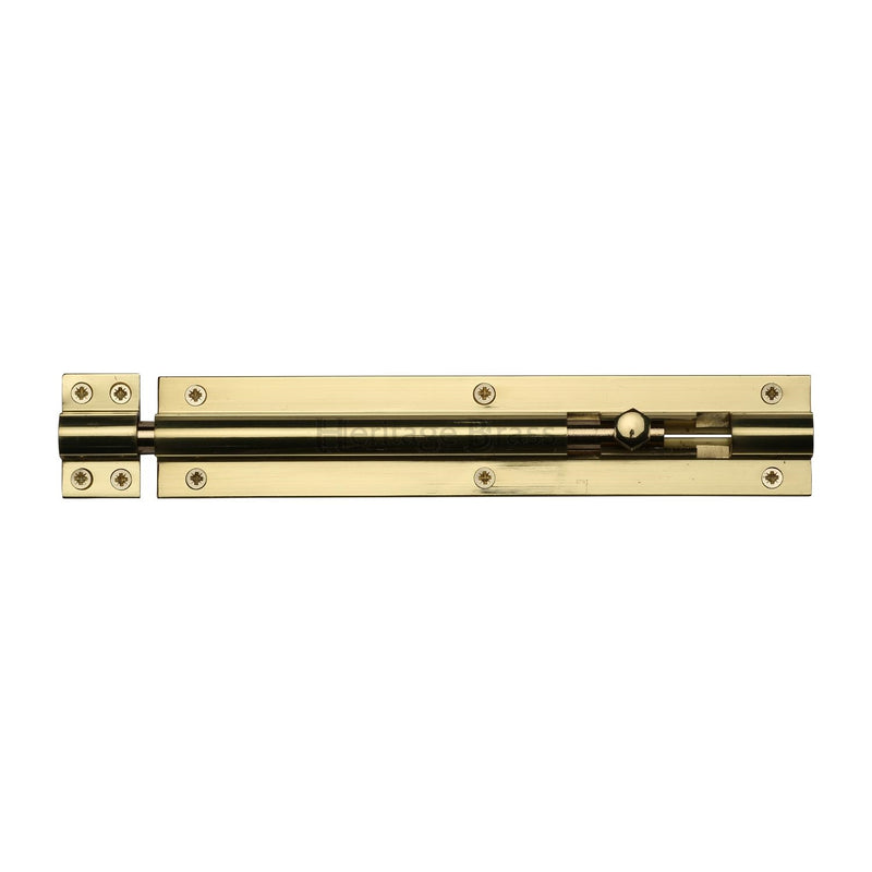 Heritage Brass Door Bolt Straight 8 x 1.5 Polished Brass finish
 - C1584 8-PB - Choice Handles