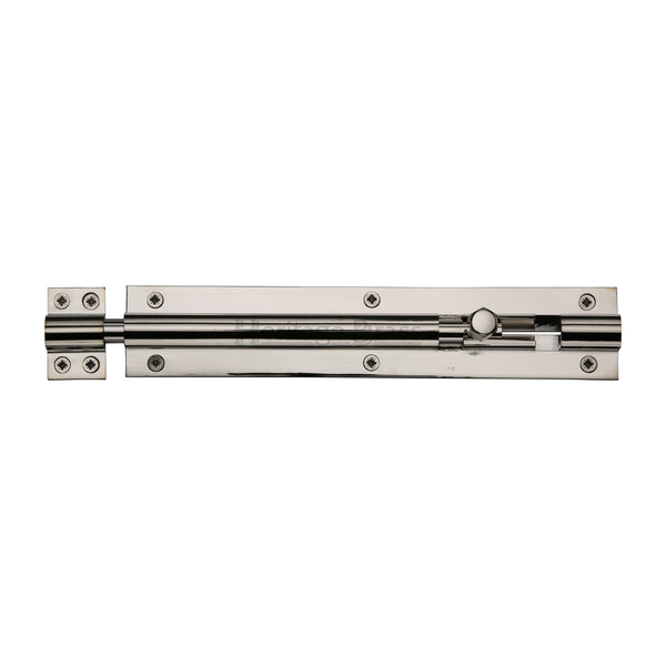 Heritage Brass Door Bolt Straight 8 x 1.5 Polished Nickel finish
 - C1584 8-PNF - Choice Handles