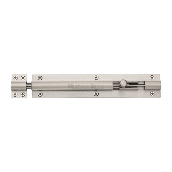 Heritage Brass Door Bolt Straight 8 x 1.5 Satin Nickel finish
 - C1584 8-SN - Choice Handles