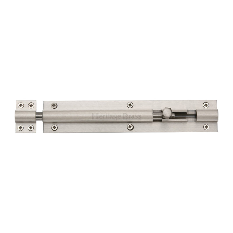 Heritage Brass Door Bolt Straight 8 x 1.5 Satin Nickel finish
 - C1584 8-SN - Choice Handles