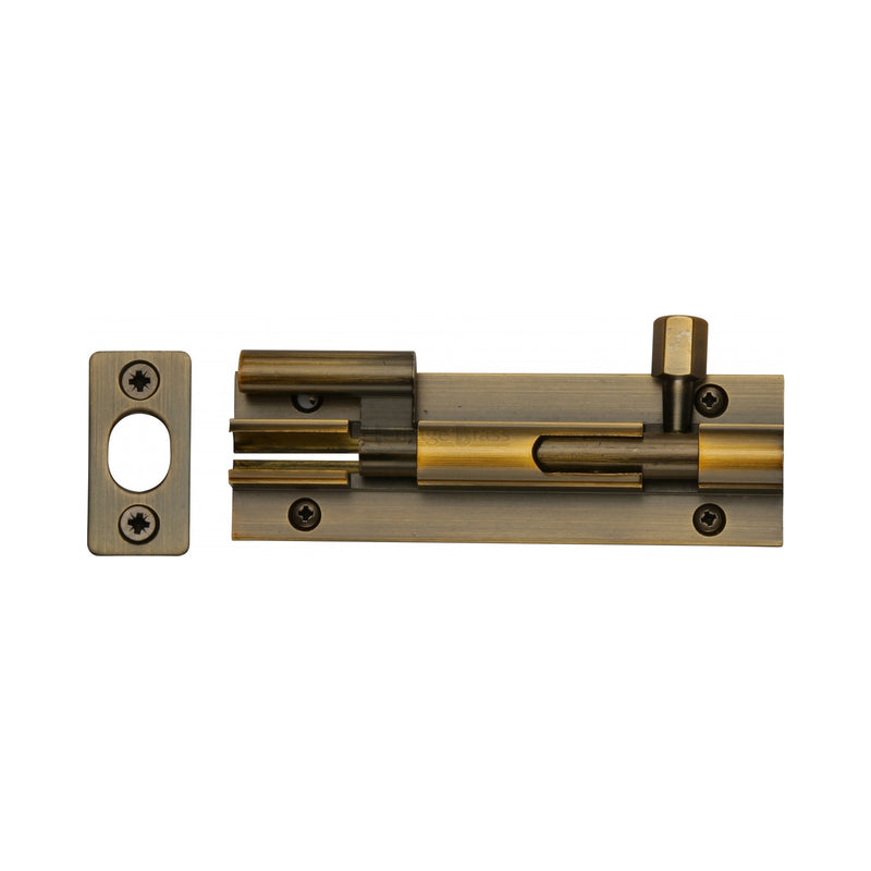 Heritage Brass Door Bolt Necked 4 x 1 Antique Finish
 - C1590 4-AT - Choice Handles