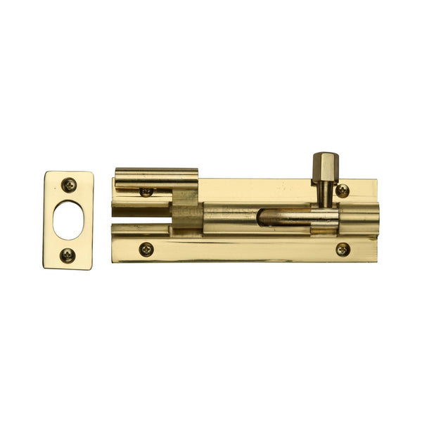 Heritage Brass Door Bolt Necked 3 x 1 Polished Brass finish
 - C1590 3-PB - Choice Handles