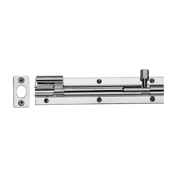 Heritage Brass Door Bolt Necked 6 x 1.25 Polished Chrome finish
 - C1592 6-PC - Choice Handles