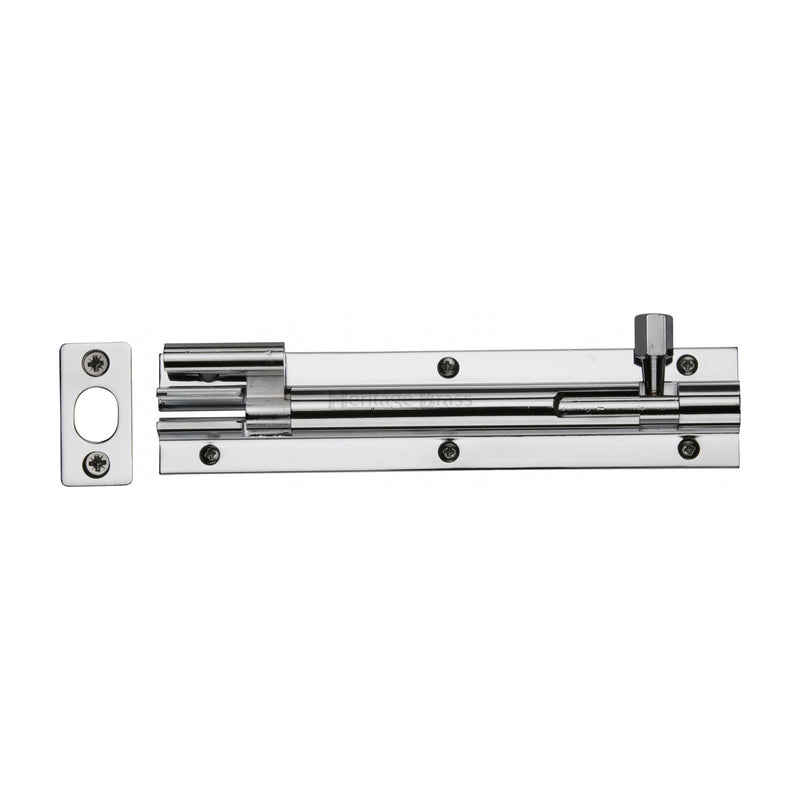 Heritage Brass Door Bolt Necked 6 x 1.25 Polished Chrome finish
 - C1592 6-PC - Choice Handles
