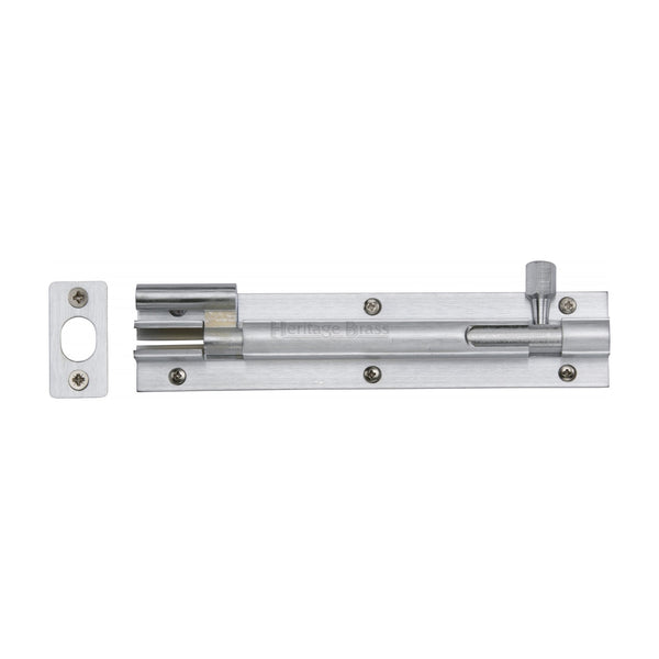 Heritage Brass Door Bolt Necked 6 x 1.25 Satin Chrome finish
 - C1592 6-SC - Choice Handles