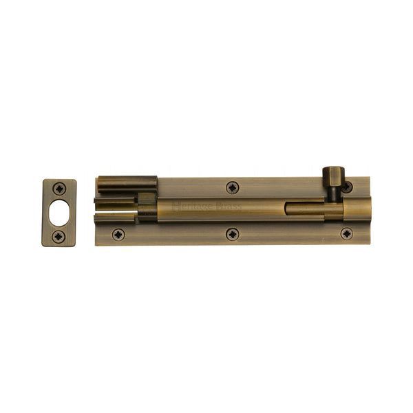 Heritage Brass Door Bolt Necked 6 x 1.5 Antique finish
 - C1594 6-AT - Choice Handles
