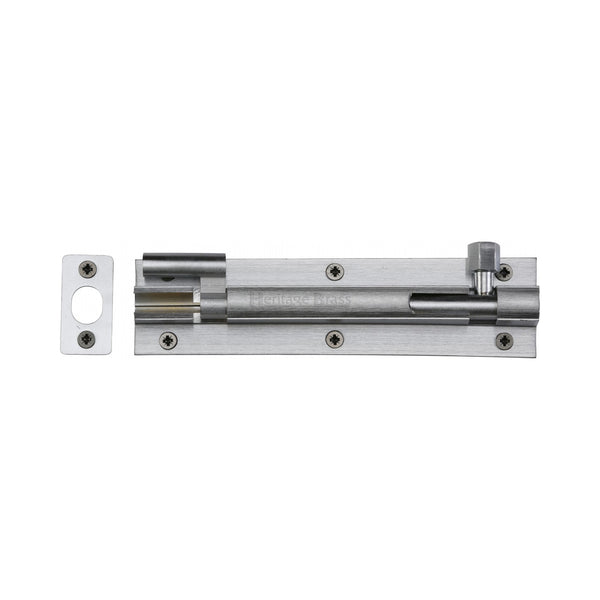 Heritage Brass Door Bolt Necked 6" x 1.5" Satin Chrome finish - C1594 6-SC - Choice Handles