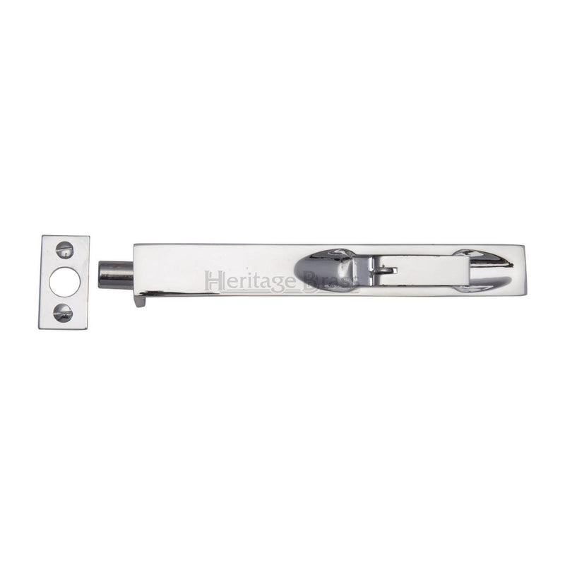 Heritage Brass Door Bolt Flush Fitting 10" x .3/4" Polished Chrome finish - C1680 10-PC - Choice Handles