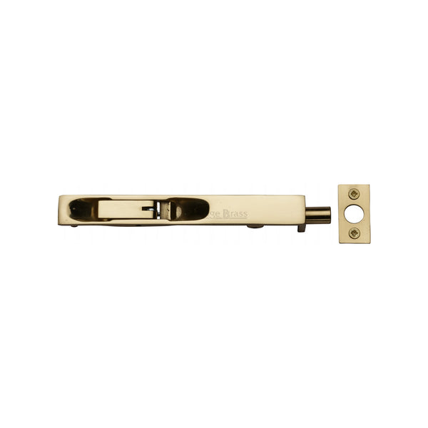 Heritage Brass Door Bolt Flush Fitting 6" x .3/4" Polished Brass finish - C1680 6-PB - Choice Handles