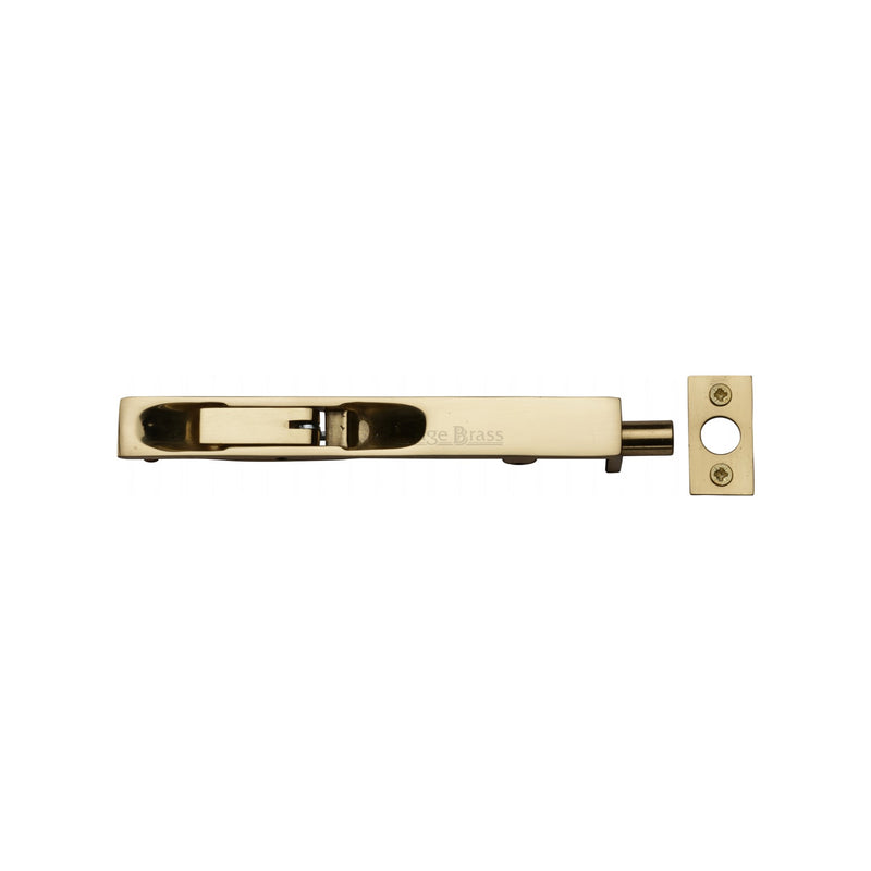 Heritage Brass Door Bolt Flush Fitting 6" x .3/4" Polished Brass finish - C1680 6-PB - Choice Handles