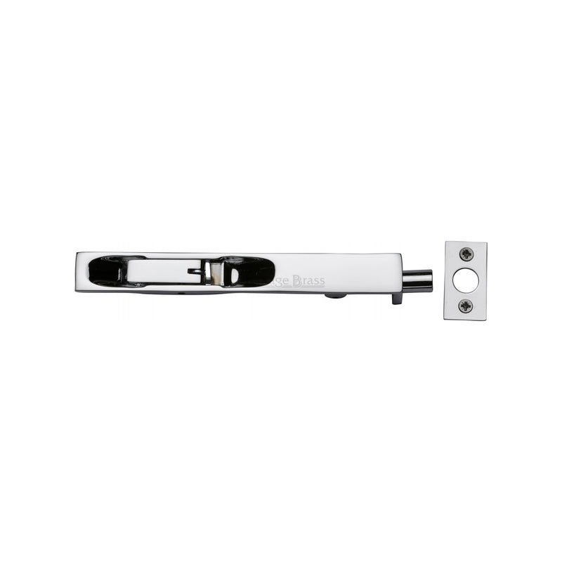 Heritage Brass Door Bolt Flush Fitting 6" x .3/4" Polished Chrome finish - C1680 6-PC - Choice Handles