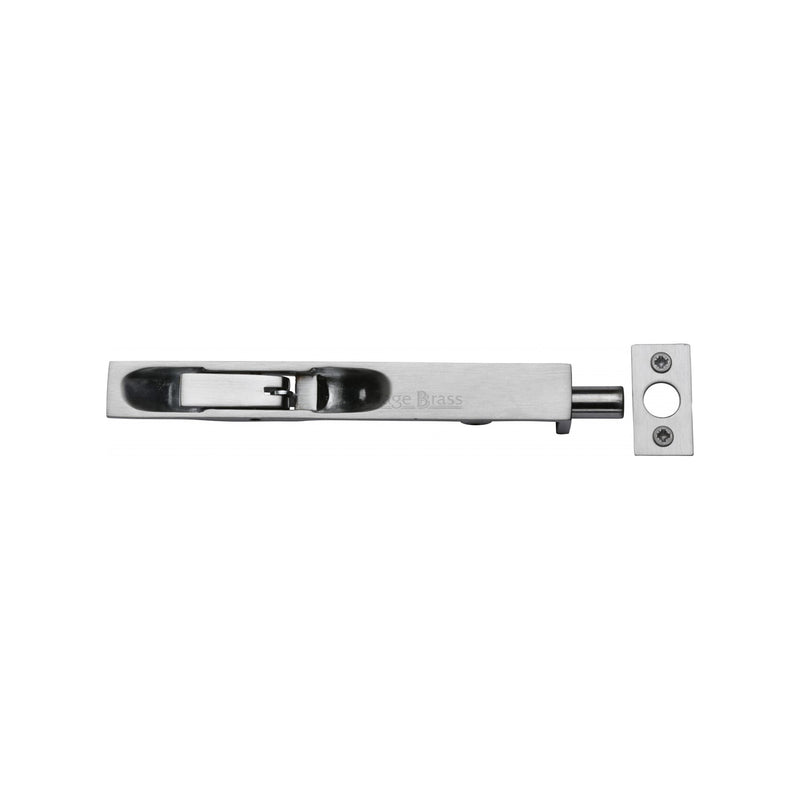 Heritage Brass Door Bolt Flush Fitting 6" x .3/4" Satin Chrome finish - C1680 6-SC - Choice Handles