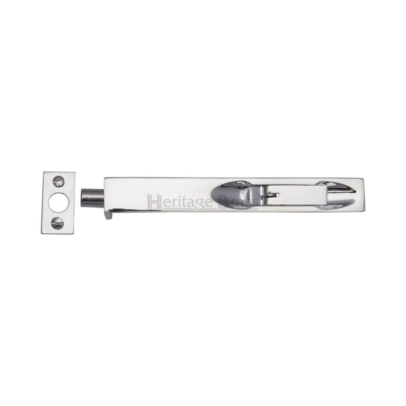 Heritage Brass Door Bolt Flush Fitting 8" x .3/4" Polished Chrome finish - C1680 8-PC - Choice Handles