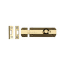 Heritage Brass Door Bolt Flat 4" Polished Brass finish - C1685 4-PB - Choice Handles