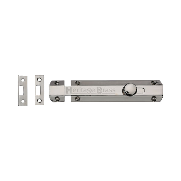 Heritage Brass Door Bolt Flat 4" Polished Nickel finish - C1685 4-PNF - Choice Handles