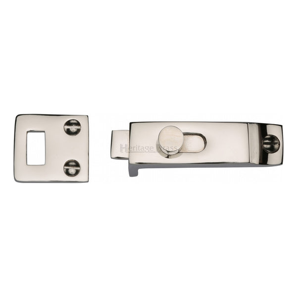 Heritage Brass Slide Bolt Polished Nickel finish - C1686-PNF - Choice Handles