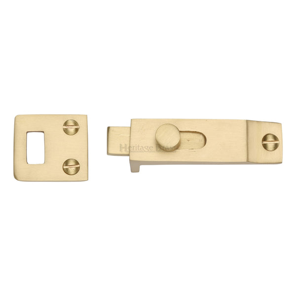Heritage Brass Slide Bolt Satin Brass finish - C1686-SB - Choice Handles