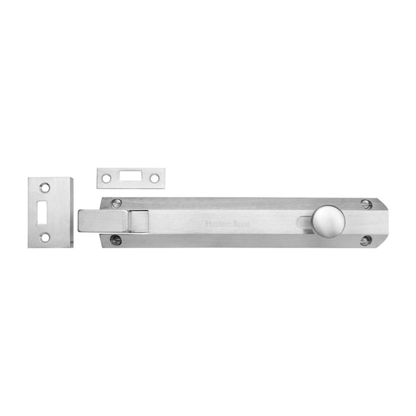 Heritage Brass Door Bolt Necked Flat 8 Satin Chrome finish
 - C1694 8-SC - Choice Handles