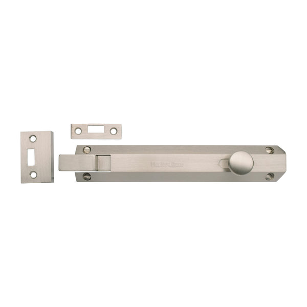 Heritage Brass Door Bolt Necked Flat 8 Satin Nickel finish
 - C1694 8-SN - Choice Handles