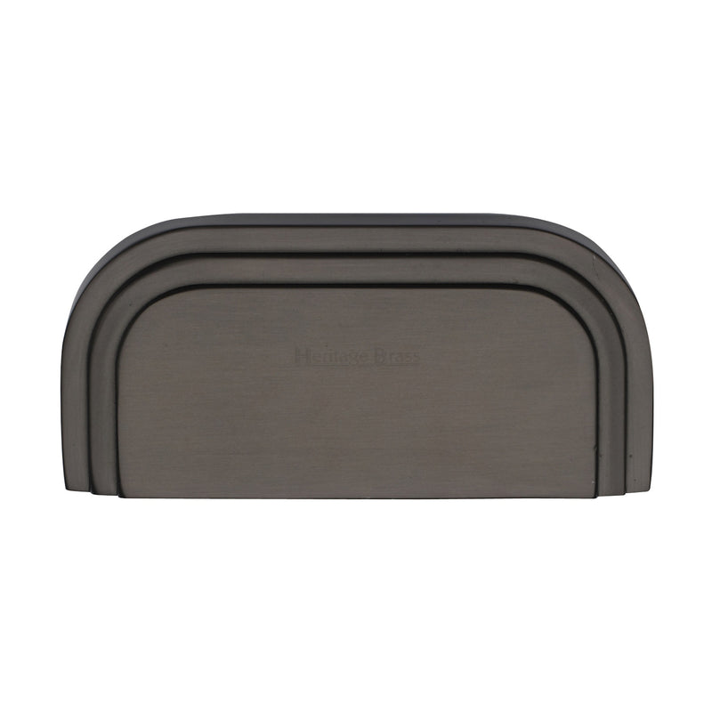Heritage Brass Drawer Pull Bauhaus Design 76mm CTC Matt Bronze Finish - C1740-MB - Choice Handles