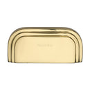 Heritage Brass Drawer Pull Bauhaus Design 76mm CTC Polished Brass Finish - C1740-PB - Choice Handles