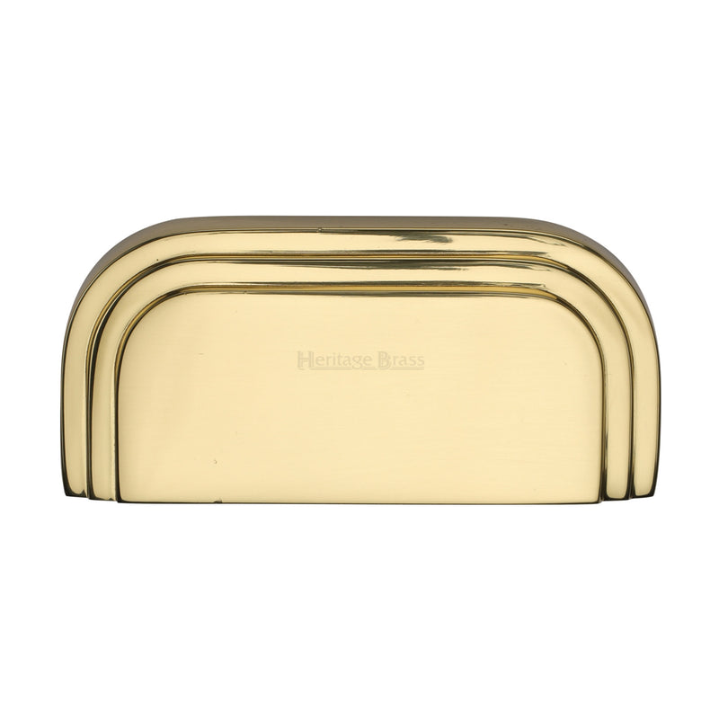 Heritage Brass Drawer Pull Bauhaus Design 76mm CTC Polished Brass Finish - C1740-PB - Choice Handles