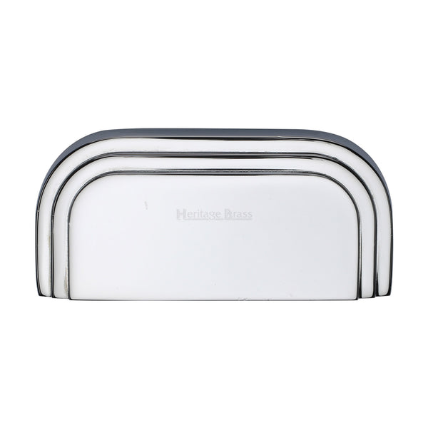Heritage Brass Drawer Pull Bauhaus Design 76mm CTC Polished Chrome Finish - C1740-PC - Choice Handles