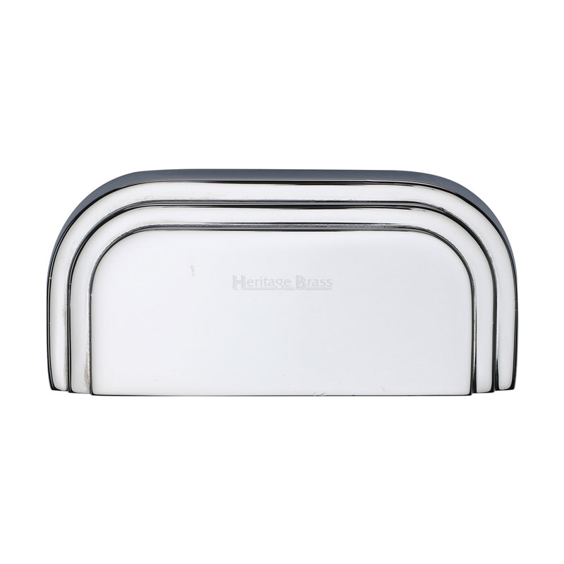 Heritage Brass Drawer Pull Bauhaus Design 76mm CTC Polished Chrome Finish - C1740-PC - Choice Handles