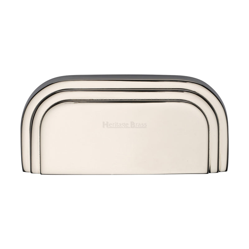 Heritage Brass Drawer Pull Bauhaus Design 76mm CTC Polished Nickel Finish - C1740-PNF - Choice Handles