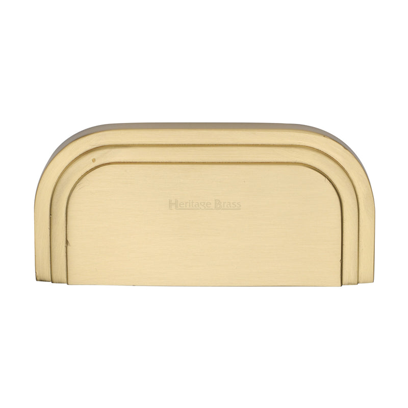 Heritage Brass Drawer Pull Bauhaus Design 76mm CTC Satin Brass Finish - C1740-SB - Choice Handles