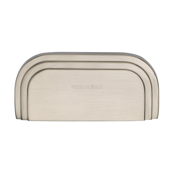 Heritage Brass Drawer Pull Bauhaus Design 76mm CTC Satin Nickel Finish - C1740-SN - Choice Handles