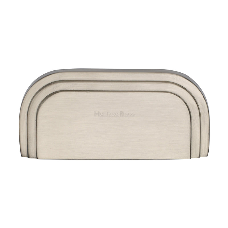 Heritage Brass Drawer Pull Bauhaus Design 76mm CTC Satin Nickel Finish - C1740-SN - Choice Handles