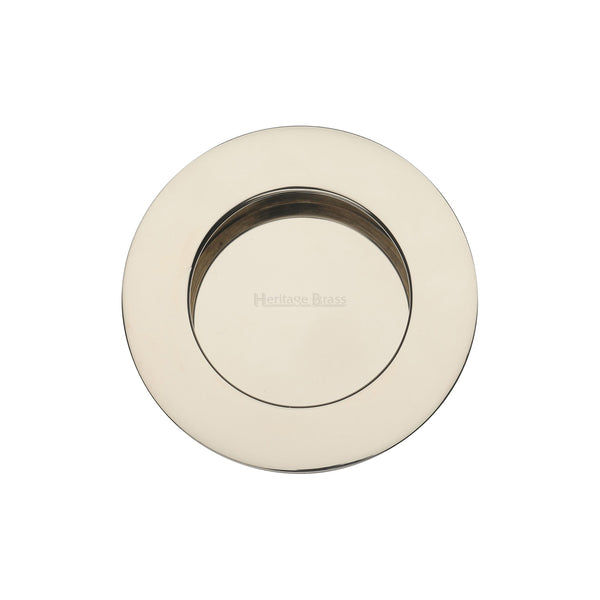 Round Flush Pull Polished Nickel finish
 - C1835-PNF - Choice Handles