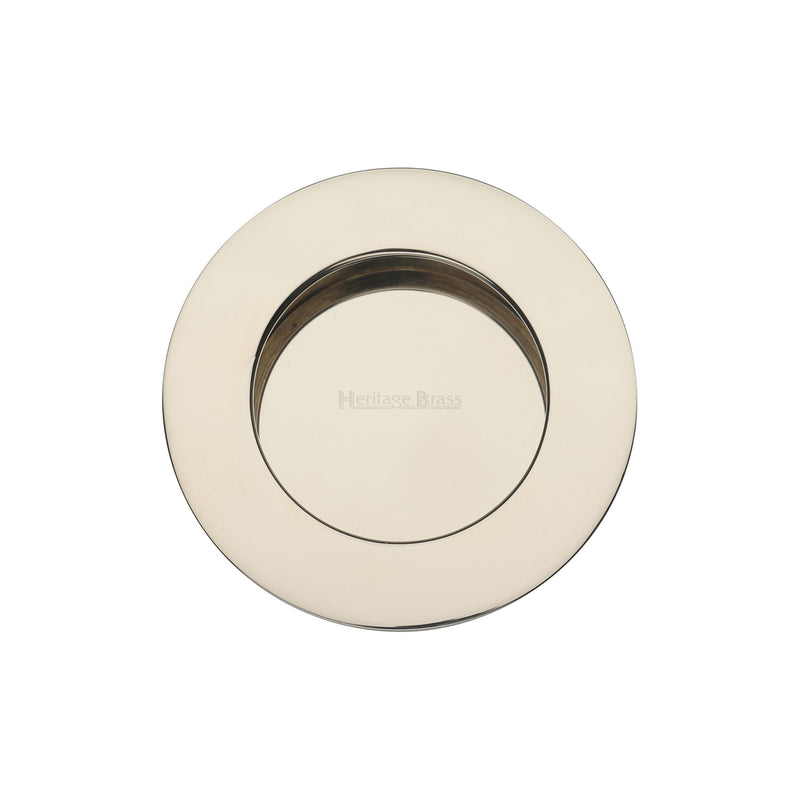 Round Flush Pull Polished Nickel finish
 - C1835-PNF - Choice Handles