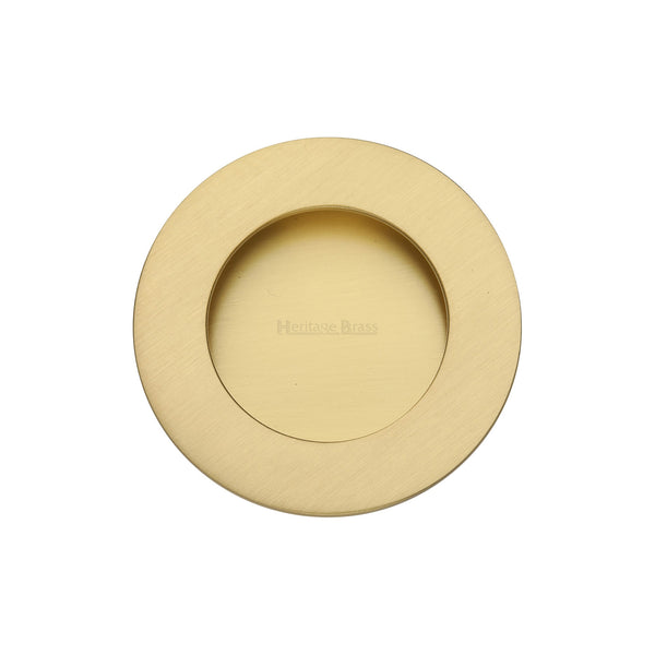 Round Flush Pull Satin Brass finish
 - C1835-SB - Choice Handles