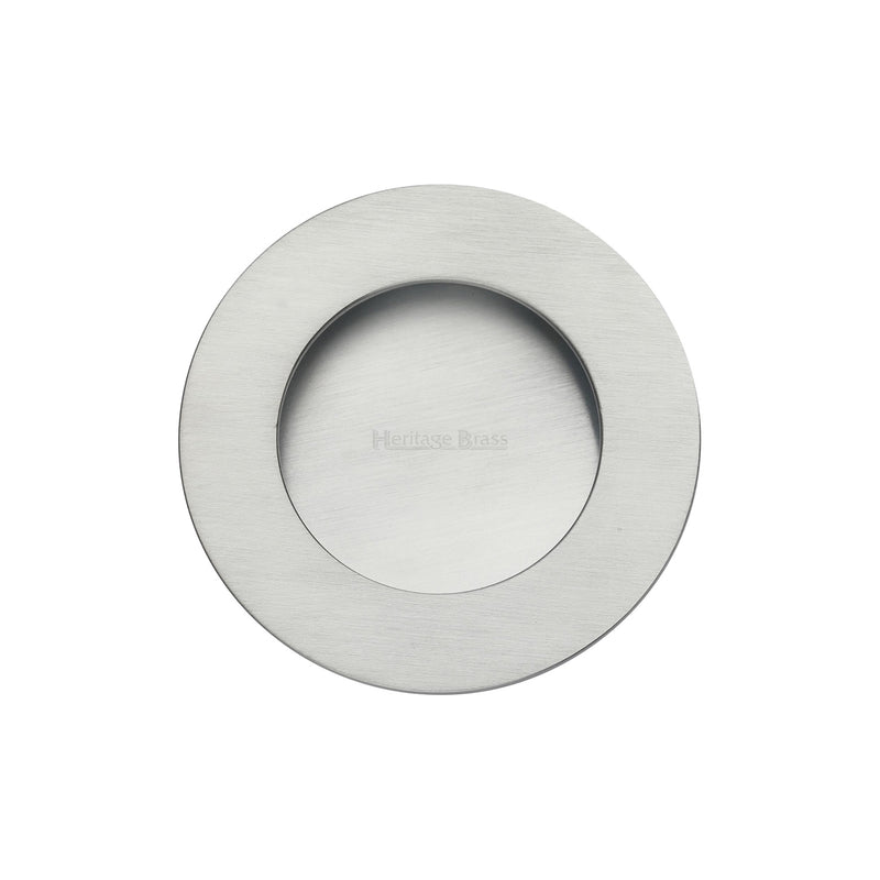 Round Flush Pull Satin Chrome finish
 - C1835-SC - Choice Handles