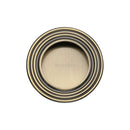 Round Reeded Flush Pull Antique Brass finish
 - C1837-AT - Choice Handles