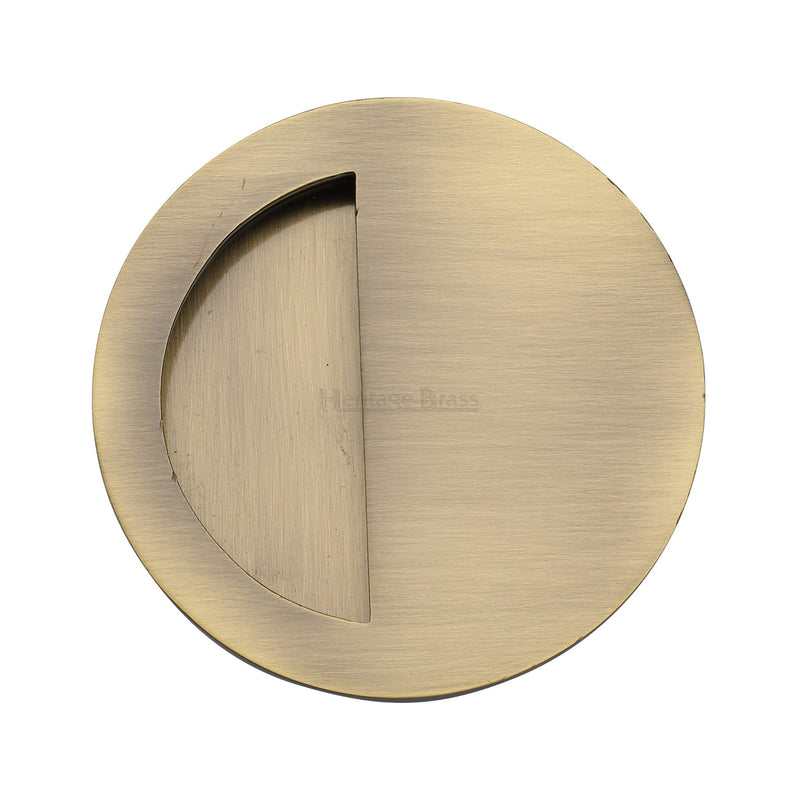 Round Half Moon Flush Pull Antique Brass finish
 - C1845-AT - Choice Handles