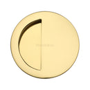 Round Half Moon Flush Pull Polished Brass finish
 - C1845-PB - Choice Handles